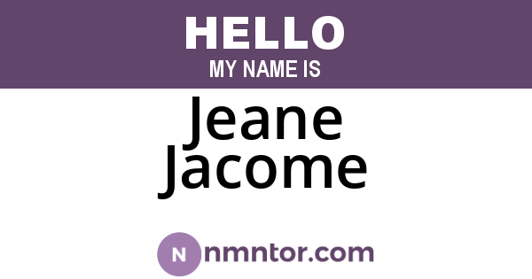 Jeane Jacome