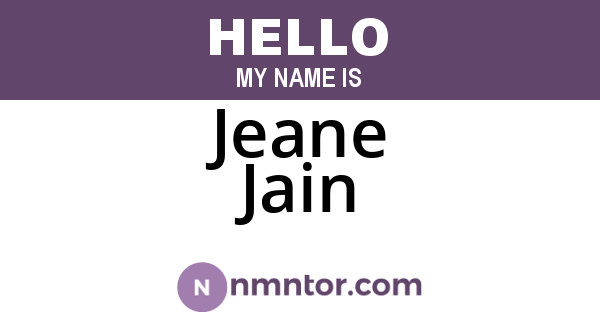 Jeane Jain