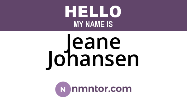 Jeane Johansen
