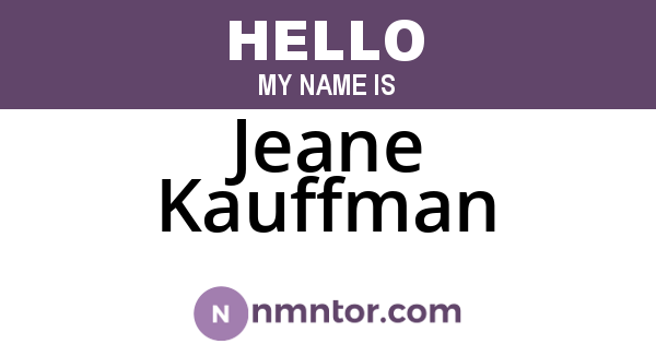 Jeane Kauffman