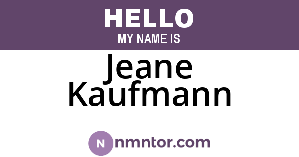 Jeane Kaufmann