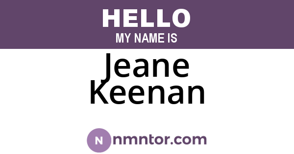 Jeane Keenan
