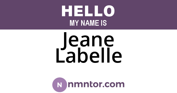 Jeane Labelle