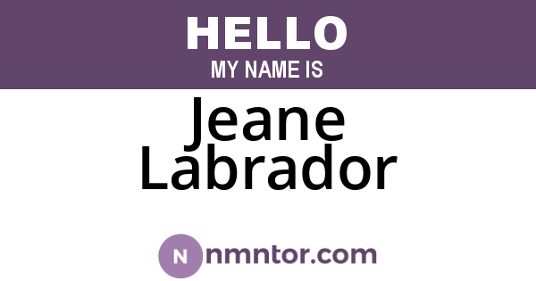 Jeane Labrador