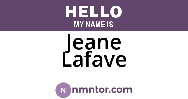 Jeane Lafave