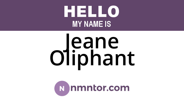 Jeane Oliphant