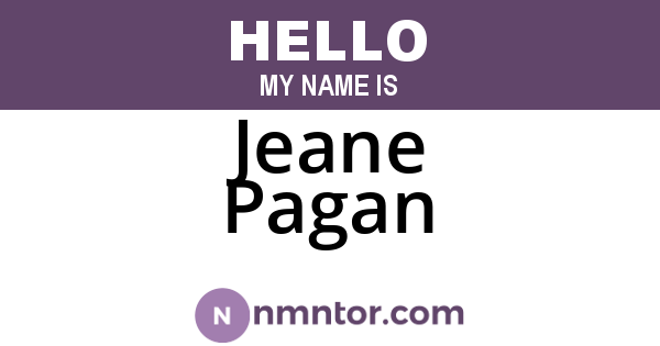 Jeane Pagan