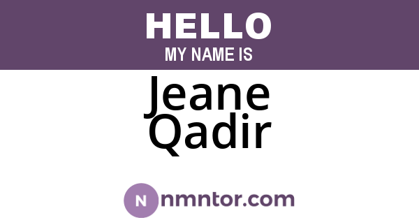 Jeane Qadir