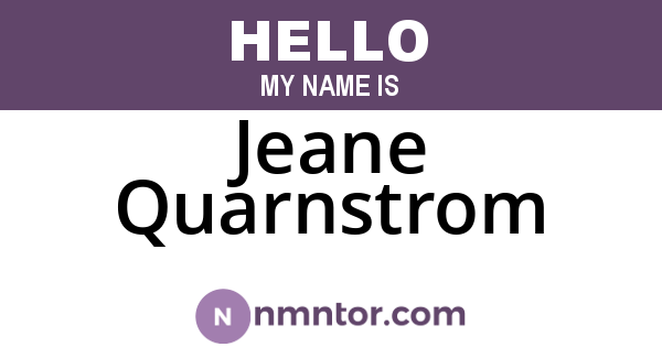 Jeane Quarnstrom