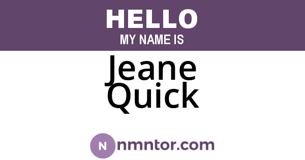 Jeane Quick