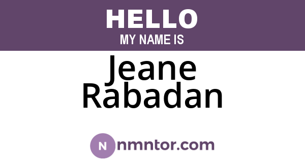 Jeane Rabadan