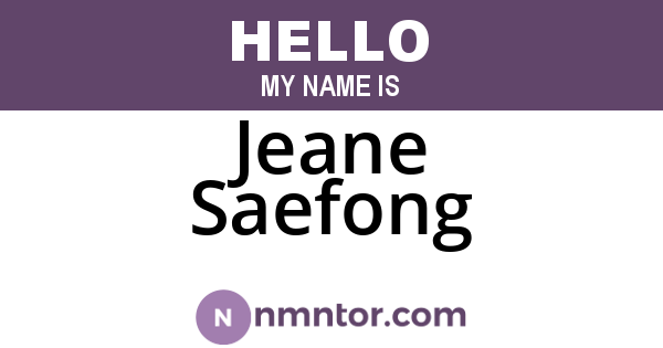 Jeane Saefong
