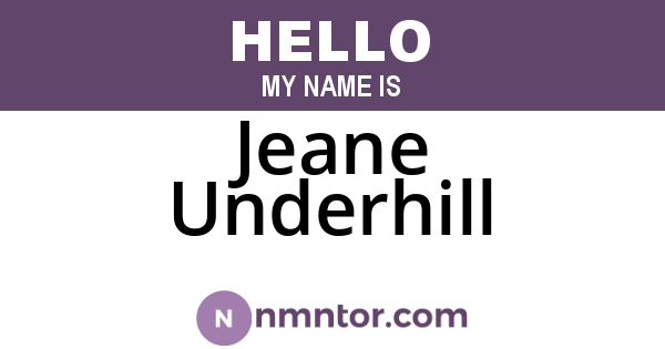 Jeane Underhill
