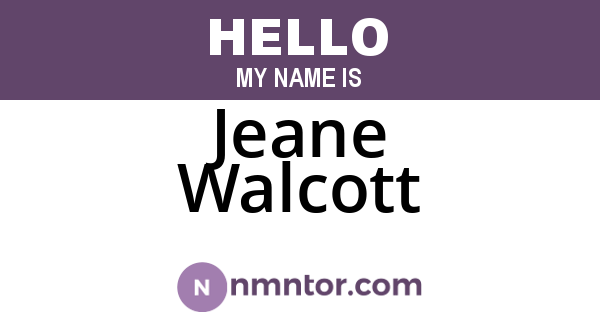 Jeane Walcott