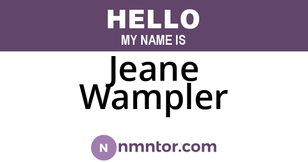 Jeane Wampler