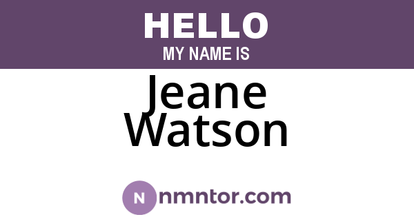 Jeane Watson