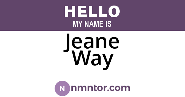 Jeane Way