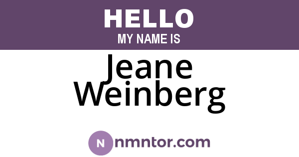 Jeane Weinberg