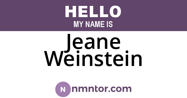 Jeane Weinstein