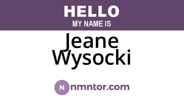 Jeane Wysocki