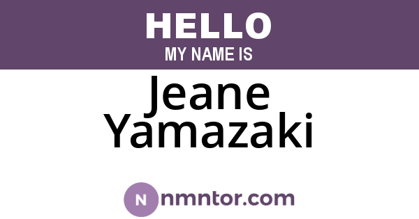 Jeane Yamazaki