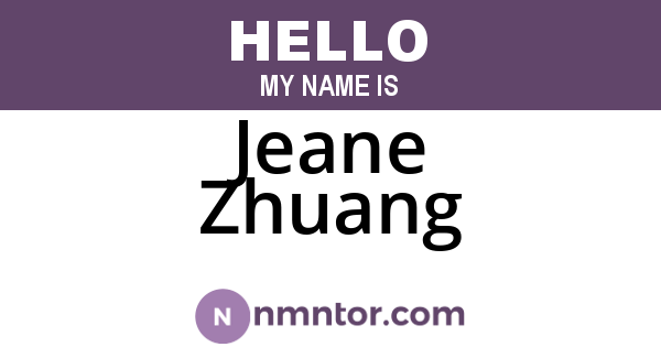 Jeane Zhuang