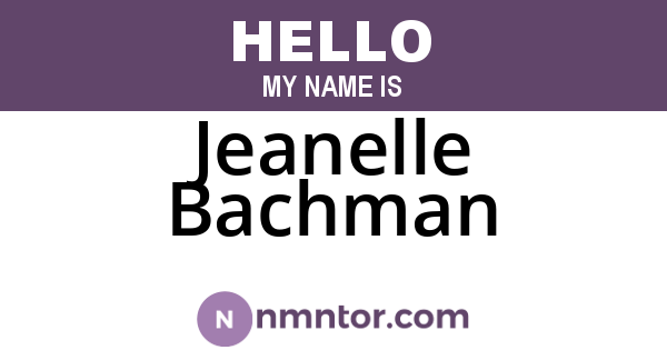 Jeanelle Bachman