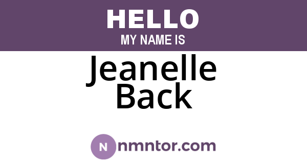 Jeanelle Back