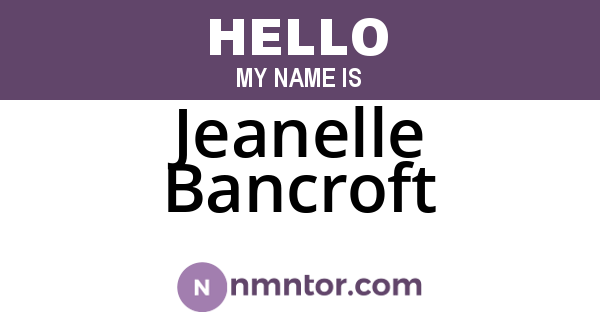 Jeanelle Bancroft
