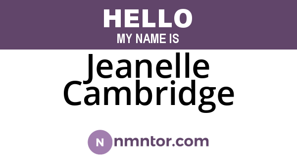 Jeanelle Cambridge