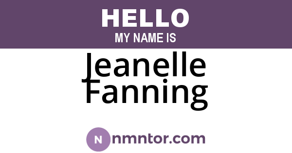 Jeanelle Fanning