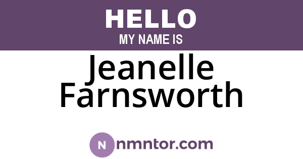 Jeanelle Farnsworth