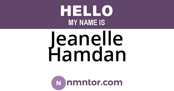 Jeanelle Hamdan