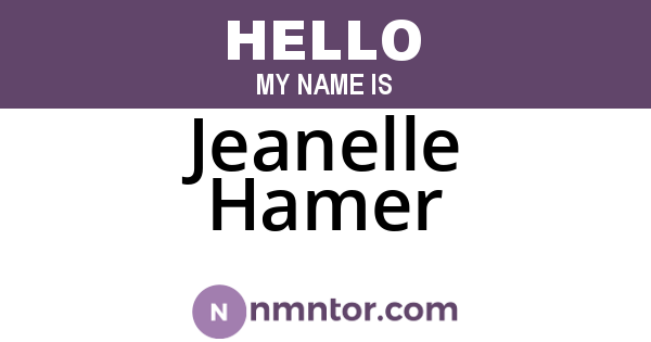 Jeanelle Hamer