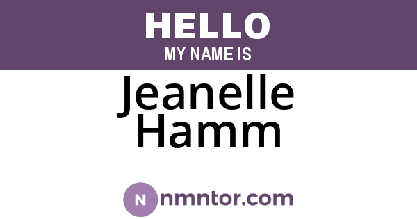 Jeanelle Hamm