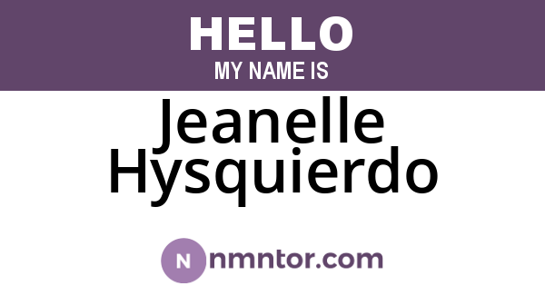 Jeanelle Hysquierdo