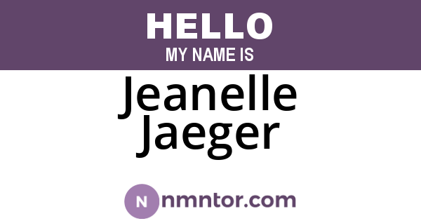 Jeanelle Jaeger