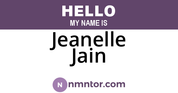 Jeanelle Jain