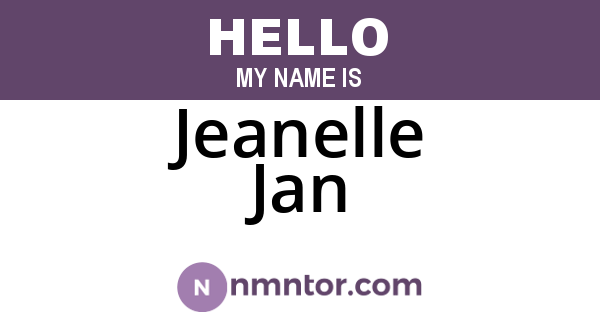 Jeanelle Jan