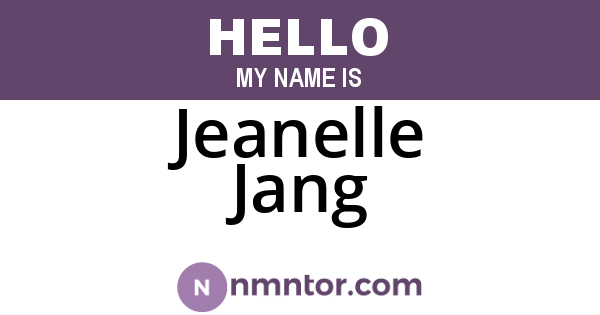 Jeanelle Jang