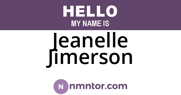 Jeanelle Jimerson
