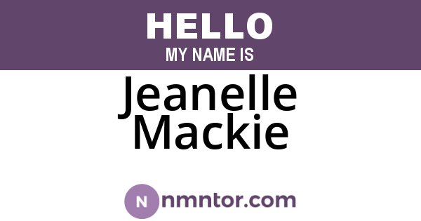 Jeanelle Mackie