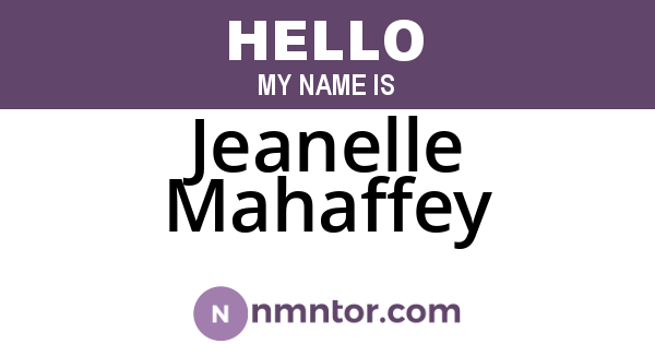 Jeanelle Mahaffey