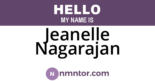 Jeanelle Nagarajan