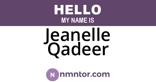 Jeanelle Qadeer