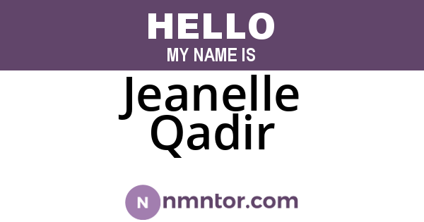 Jeanelle Qadir