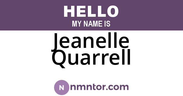 Jeanelle Quarrell