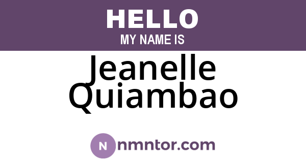 Jeanelle Quiambao