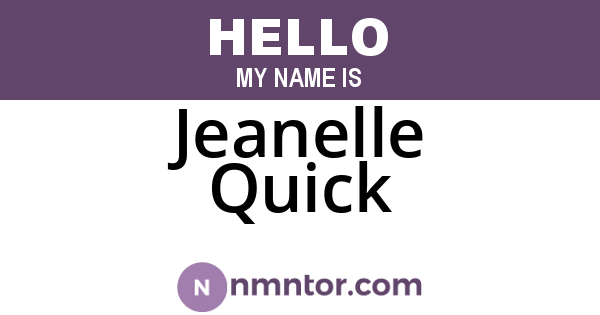 Jeanelle Quick