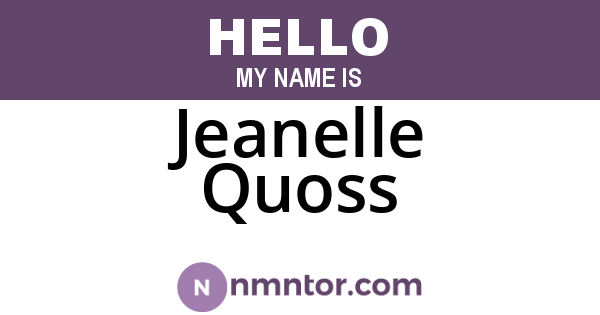 Jeanelle Quoss